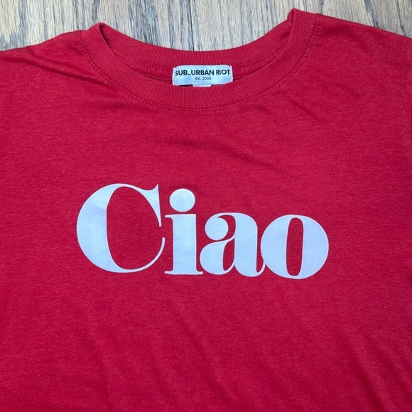 Sub_Urban Riot Ciao Red Crew Neck Short Sleeve Graphic Tee Size Small - Picture 5 of 9